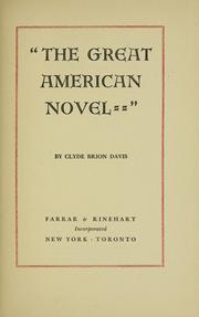Cover of: "The  great American novel,"