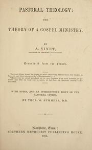 Cover of: Pastoral theology by Vinet, Alexandre Rodolphe