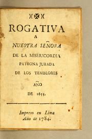 Rogativa a Nuestra Señora de la Misericordia patrona jurada de los tremblores año de 1655