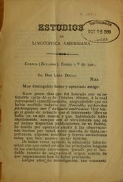 Cover of: Estudios de lingüística Americana by Luis Cordero