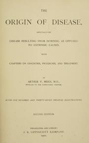 Cover of: The origin of disease by Arthur V. Meigs