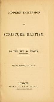 Cover of: Modern immersion not Scripture baptism