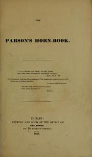 Cover of: The parson's horn-book...