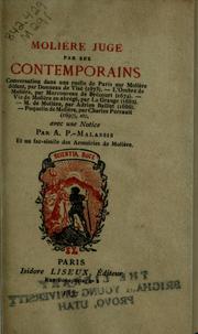 Cover of: Molière jugé par ses contemporains: Conversation dans une ruelle de Paris sur Mlière défunt