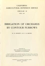 Cover of: Irrigation of orchards by contour furrows by Martin R. Huberty