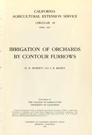 Cover of: Irrigation of orchards by contour furrows