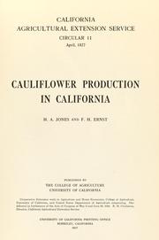 Cover of: Cauliflower production in California