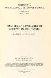 Cover of: Diseases and parasites of poultry in California by J. R. Beach