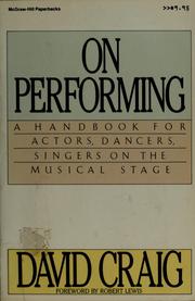 Cover of: On performing | David Craig