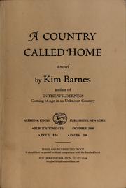 Cover of: A country called home