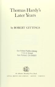 Cover of: Thomas Hardy's later years by Gittings, Robert.