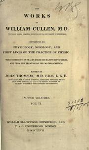 Cover of: The Works of William Cullen, M.D. Vol. II