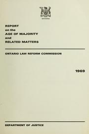 Cover of: Report on the age of majority and related matters. by Ontario Law Reform Commission.