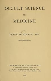 Cover of: Occult science in medicine by Franz Hartmann