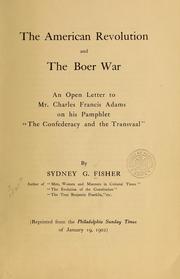 Cover of: The American revolution and the Boer war by Sydney George Fisher