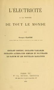 Cover of: L'électricité a la portée de tout le monde