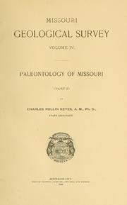 Cover of: Paleontology of Missouri
