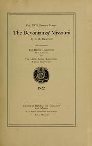 Cover of: The Devonian of Missouri | Branson, Edwin Bayer