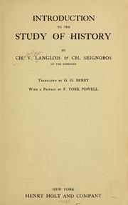 Cover of: Introduction to the study of history