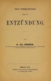 Cover of: Neue Untersuchungen über die Entzündung