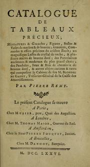 Catalogue de tableaux précieux by Pierre Remy