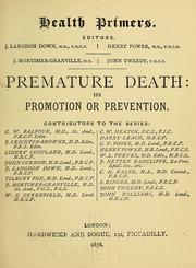 Cover of: Premature death by 