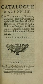 Catalogue raisonné des tableaux, estampes, coquilles, & autres curiosités by Pierre Remy