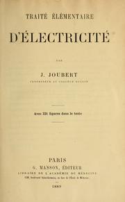 Cover of: Traité élémentaire d'électricité
