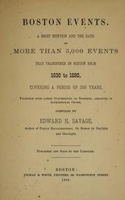 Boston events by Savage, Edward H.