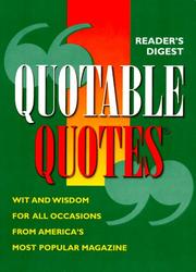 Cover of: Reader's Digest Quotable Quotes by Reader's Digest Association