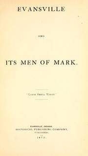 Cover of: Evansville and its men of mark
