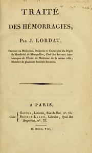 Cover of: Traité des hémorragies