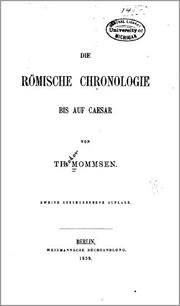 Cover of: Die römische Chronologie bis auf Caesar