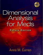 Cover of: Dimensional analysis for meds