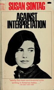 Cover of: Against interpretation: and other essays