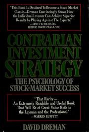 Cover of: Contrarian investment strategy by David N. Dreman