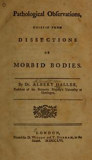 Cover of: Pathological observations: chiefly from dissections of morbid bodies
