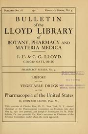 Cover of: History of the vegetable drugs of the Pharmacopeia of the United States