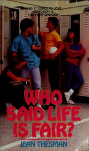 Cover of: Who said life is fair?