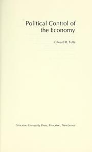 Cover of: Political control of the economy by Edward R. Tufte