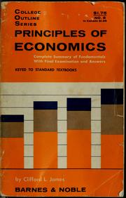 Cover of: Principles of economics by Clifford L. James