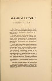Cover of: Abraham Lincoln by John E. Burton