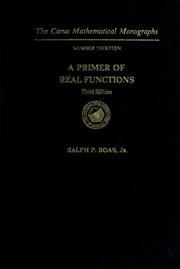 Cover of: A primer of real functions