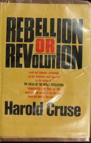 Cover of: Rebellion or revolution? by Harold Cruse