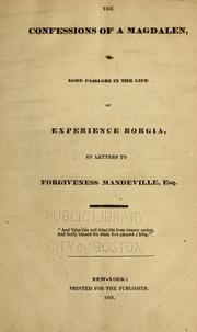 The Confessions of a Magdalen by Experience Borgia