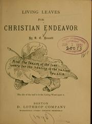 Cover of: Living leaves for Christian endeavor