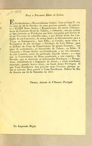 Cover of: Para o patriarca eleito de Lisboa by Portugal