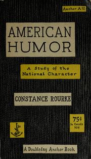Cover of: American humor: a study of the national character.