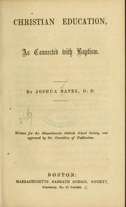 Cover of: Christian education by Joshua Bates