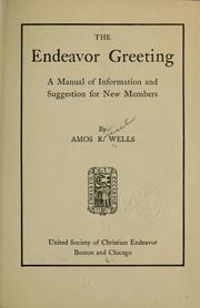 Cover of: The Endeavor greeting by Amos R. Wells